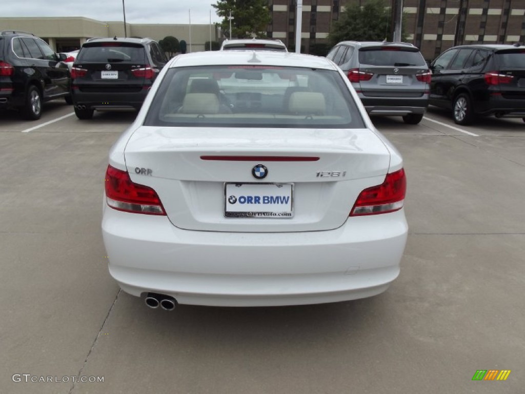 2013 1 Series 128i Coupe - Alpine White / Savanna Beige photo #8