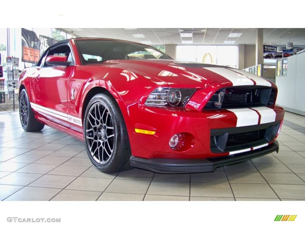 2013 Mustang Shelby GT500 SVT Performance Package Convertible - Red Candy Metallic / Shelby Charcoal Black/White Accent Recaro Sport Seats photo #39