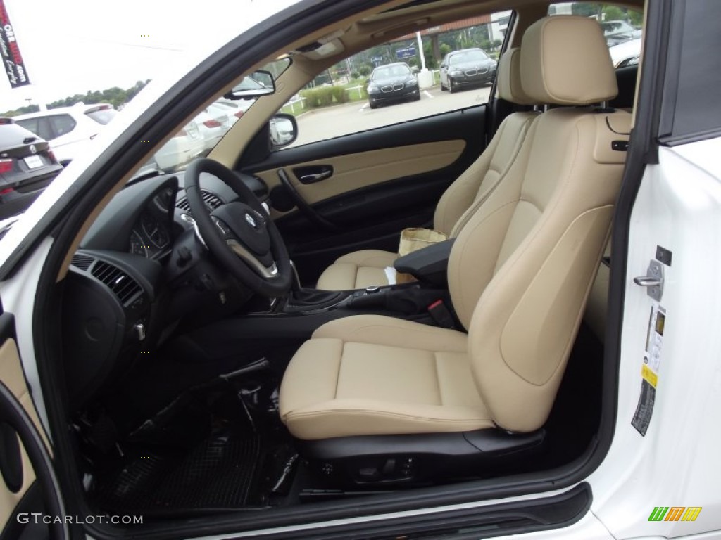 2013 1 Series 128i Coupe - Alpine White / Savanna Beige photo #13