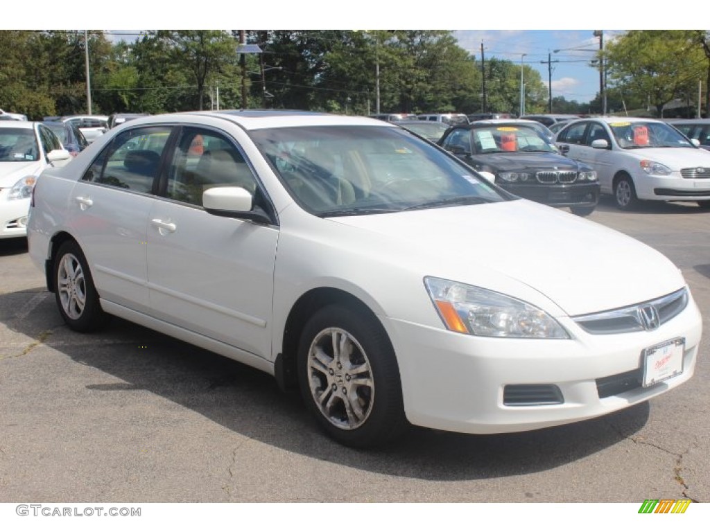 2007 Accord EX-L Sedan - Taffeta White / Ivory photo #3
