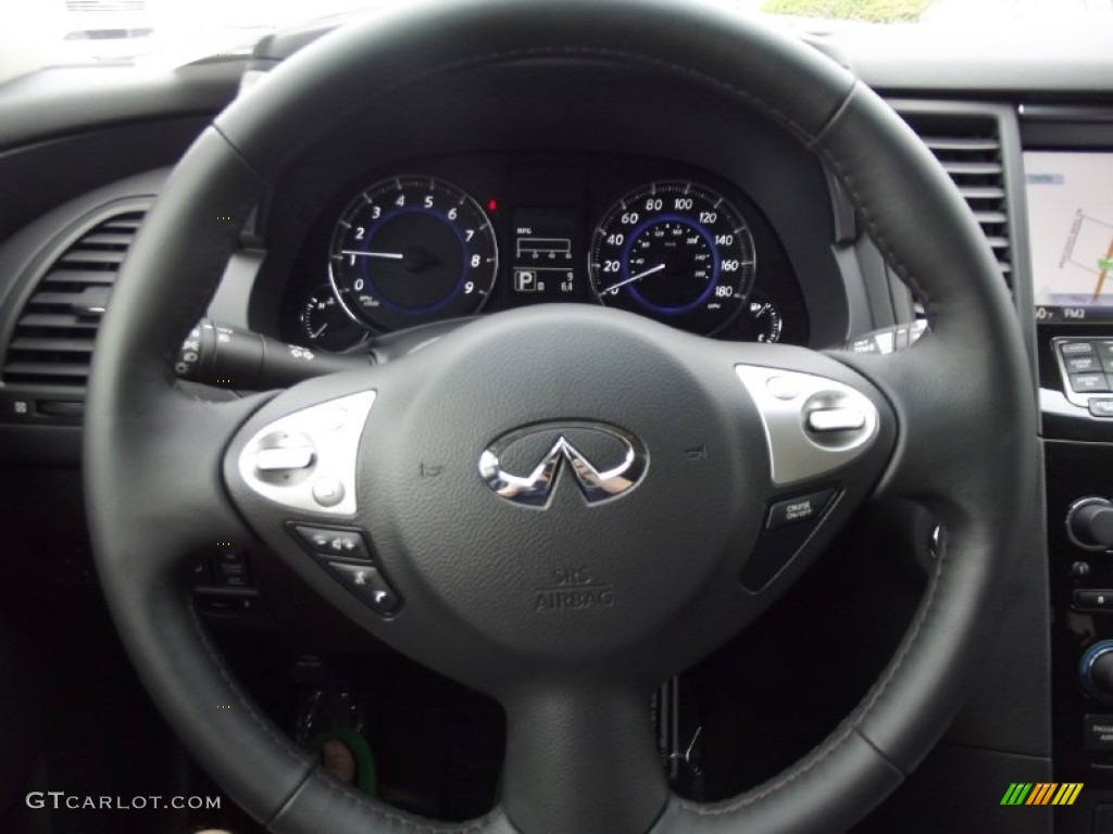 2013 Infiniti FX 37 Graphite Steering Wheel Photo #70583184