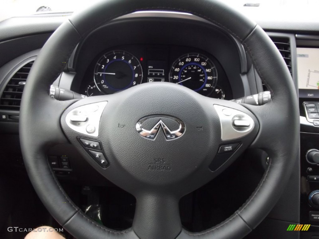 2013 Infiniti FX 37 Graphite Steering Wheel Photo #70583313