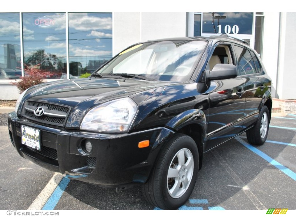 2007 Tucson GLS - Obsidian Black Metallic / Gray photo #1