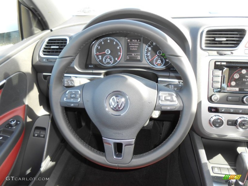 2013 Volkswagen Eos Lux Red Steering Wheel Photo #70586214