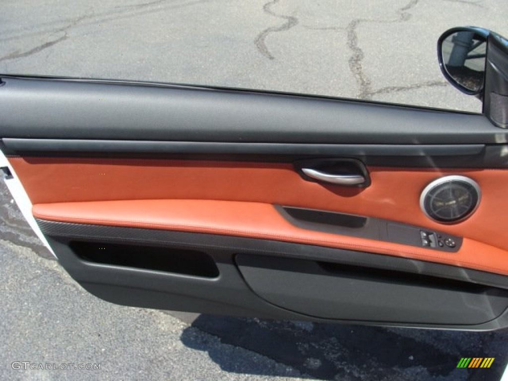 2012 BMW M3 Coupe Fox Red/Black/Black Door Panel Photo #70586400