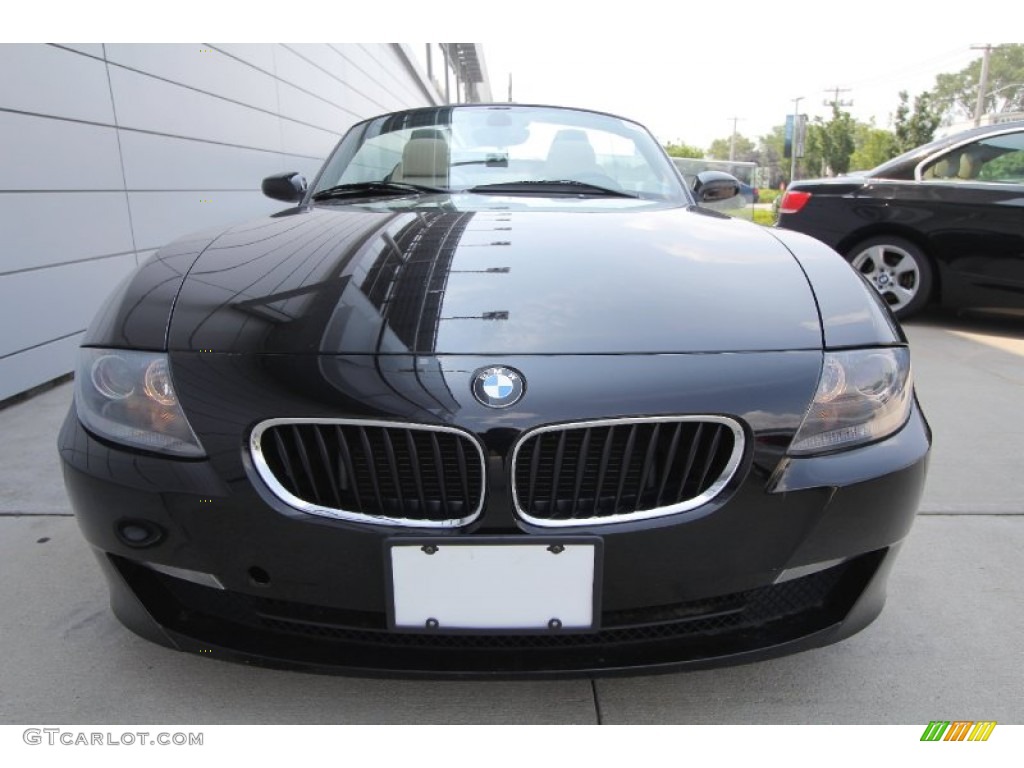 2006 Z4 3.0i Roadster - Jet Black / Beige photo #2