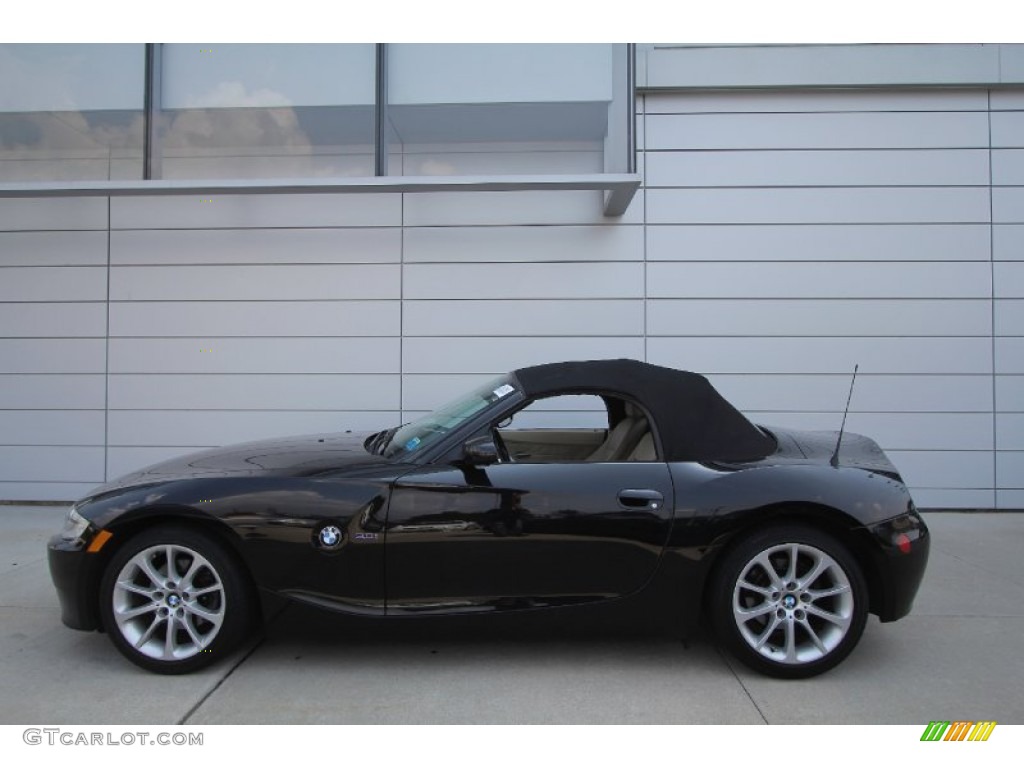 2006 Z4 3.0i Roadster - Jet Black / Beige photo #4