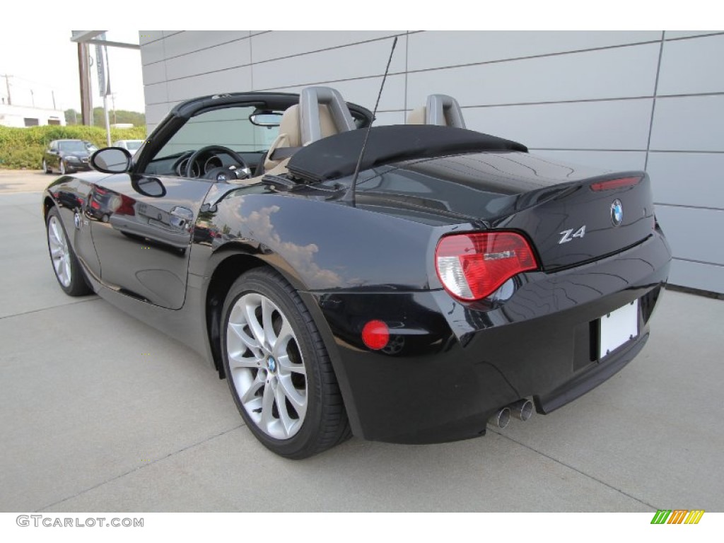 2006 Z4 3.0i Roadster - Jet Black / Beige photo #5
