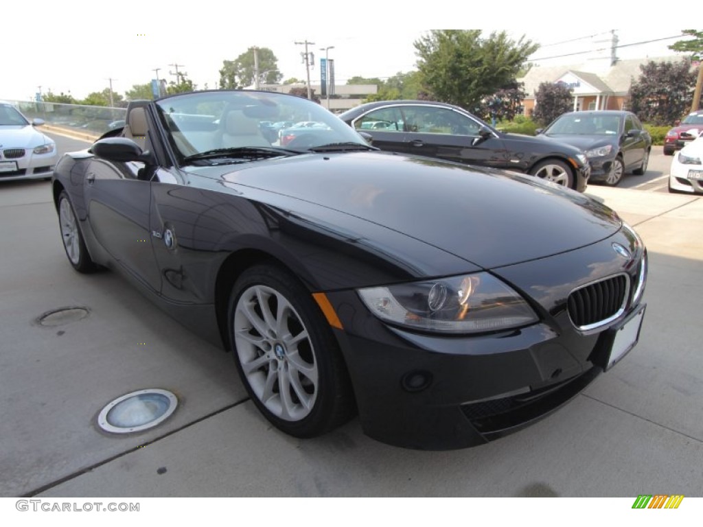 2006 Z4 3.0i Roadster - Jet Black / Beige photo #8