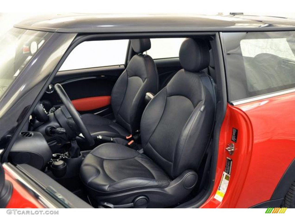 Black Leather Interior 2009 Mini Cooper John Cooper Works Hardtop Photo #70590069