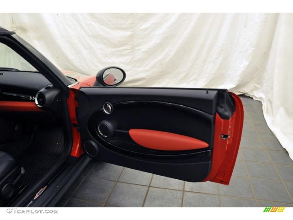 2009 Mini Cooper John Cooper Works Hardtop Black Leather Door Panel Photo #70590204
