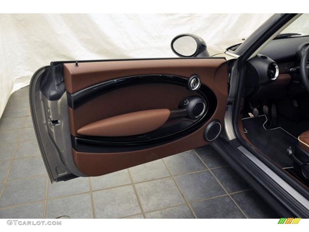 2012 Mini Cooper Clubman Hot Chocolate Lounge Leather Door Panel Photo #70591176