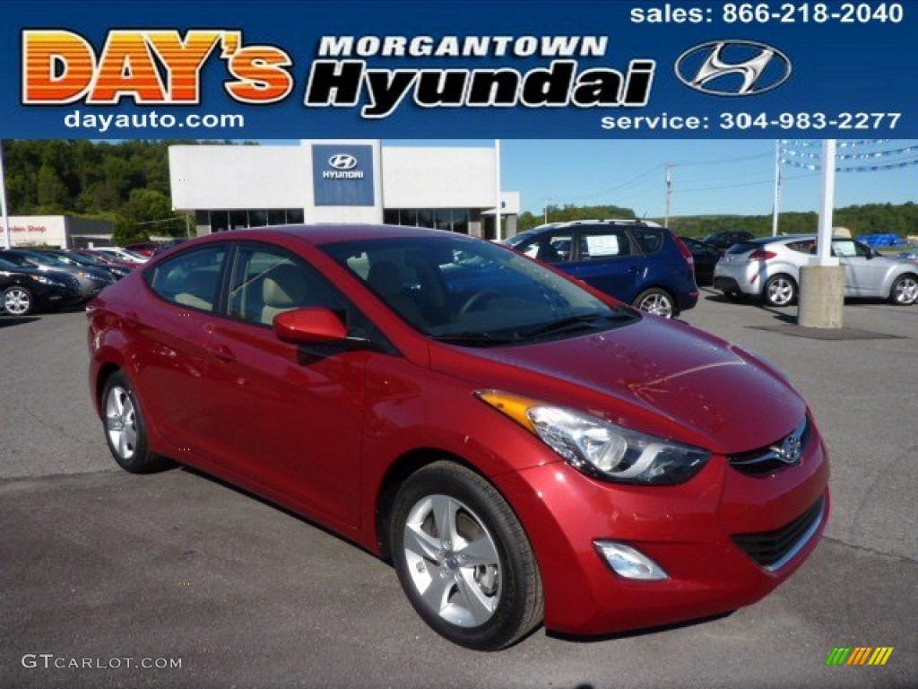 2013 Elantra GLS - Red Allure / Beige photo #1