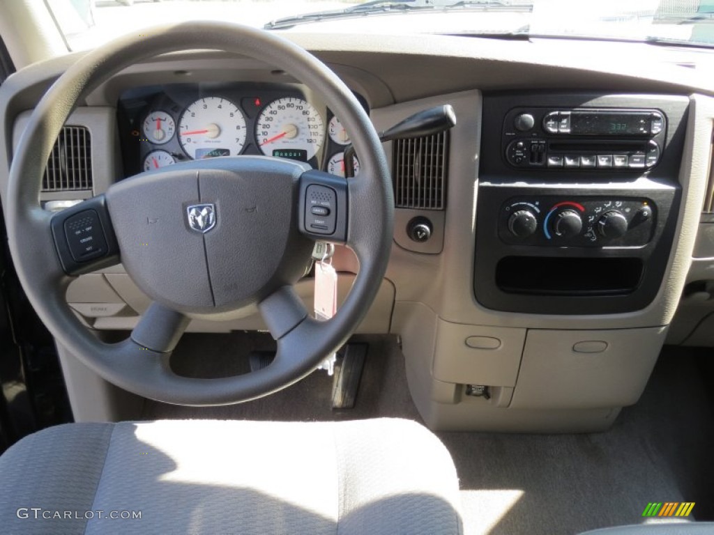 2004 Ram 1500 ST Quad Cab - Black / Taupe photo #32