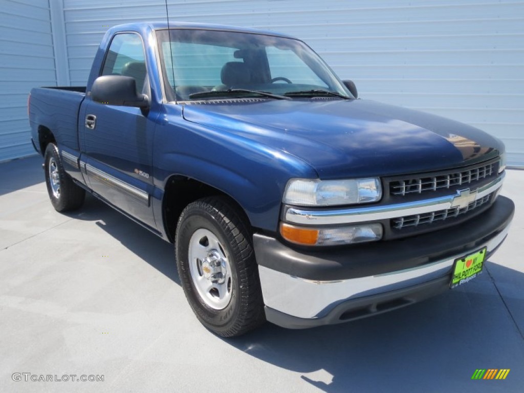 2001 Silverado 1500 LS Regular Cab - Indigo Blue Metallic / Graphite photo #1