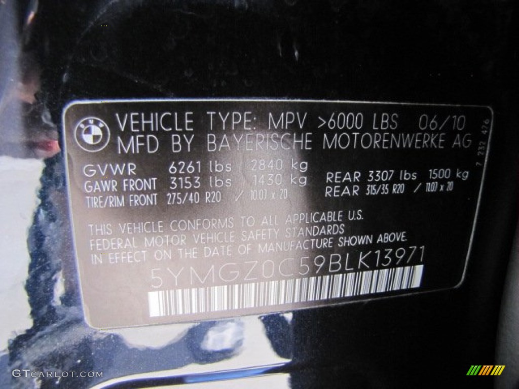 2011 BMW X6 M M xDrive Info Tag Photos