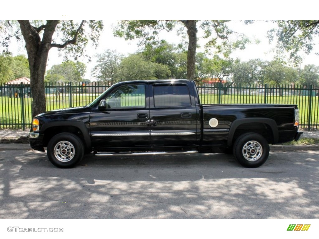 Onyx Black 2005 GMC Sierra 1500 SLE Crew Cab Exterior Photo #70606641