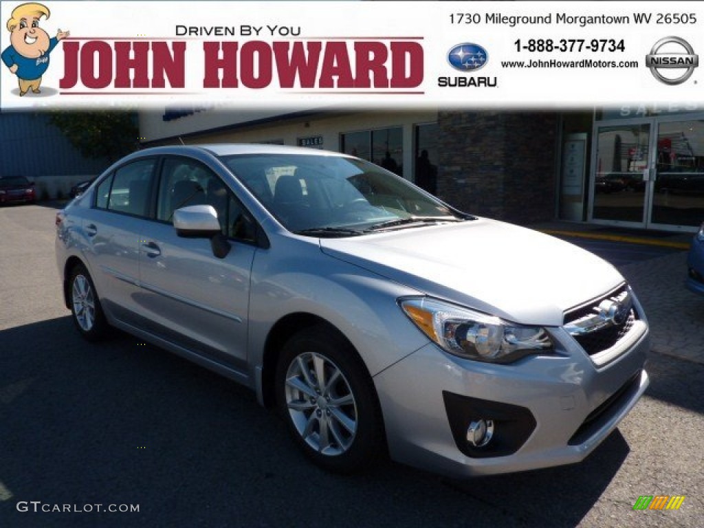 2012 Impreza 2.0i Premium 4 Door - Ice Silver Metallic / Black photo #1