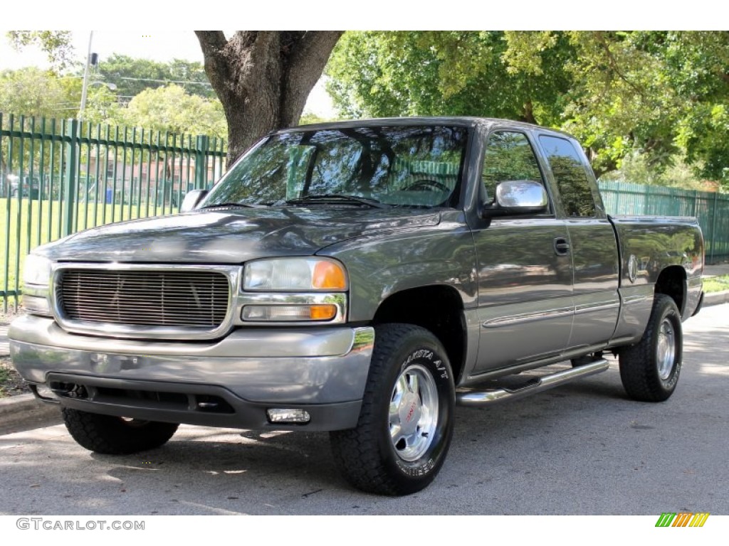 2000 Sierra 1500 SLT Extended Cab 4x4 - Storm Gray Metallic / Pewter photo #1
