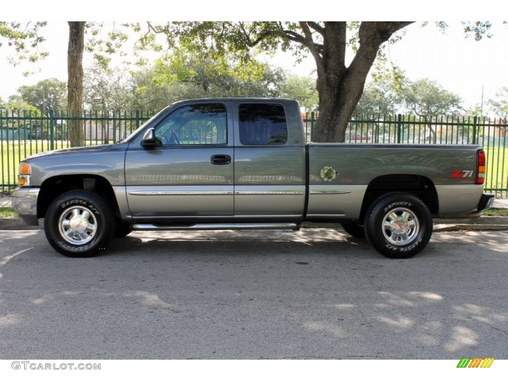 2000 Sierra 1500 SLT Extended Cab 4x4 - Storm Gray Metallic / Pewter photo #4