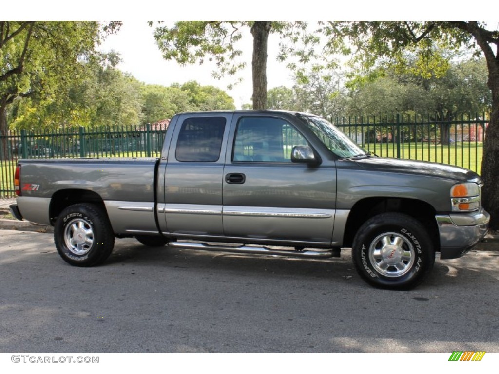 2000 Sierra 1500 SLT Extended Cab 4x4 - Storm Gray Metallic / Pewter photo #13