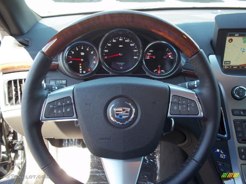 2013 Cadillac CTS 4 AWD Coupe Ebony Steering Wheel Photo #70609191