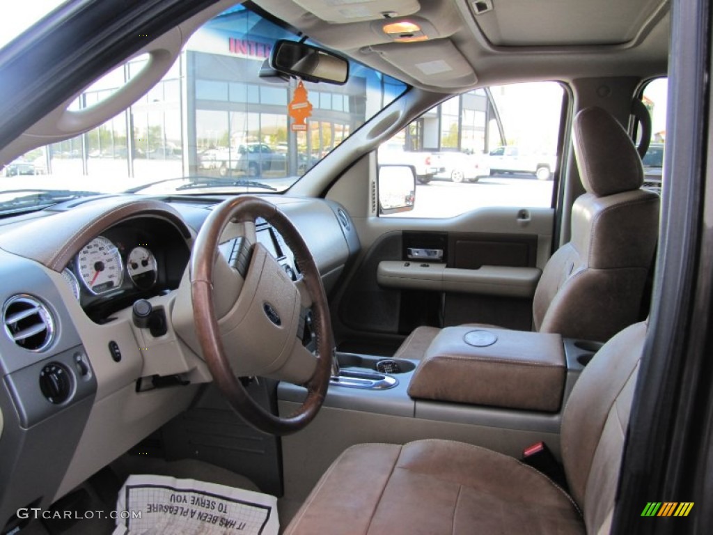 Castano Brown Leather Interior 2007 Ford F150 King Ranch SuperCrew 4x4 Photo #70614690