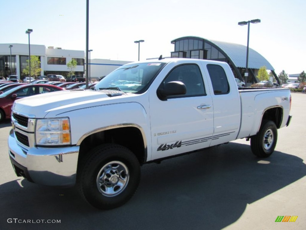 2008 Silverado 2500HD LT Extended Cab 4x4 - Summit White / Ebony Black photo #1