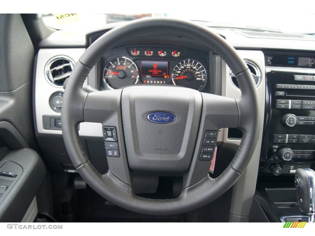2012 Ford F150 FX2 SuperCab Black Steering Wheel Photo #70621624