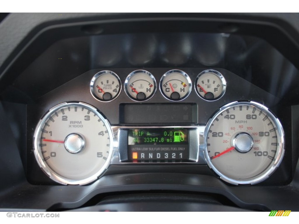 2010 F350 Super Duty Lariat Crew Cab 4x4 Dually - White Platinum Metallic Tri-Coat / Ebony photo #14