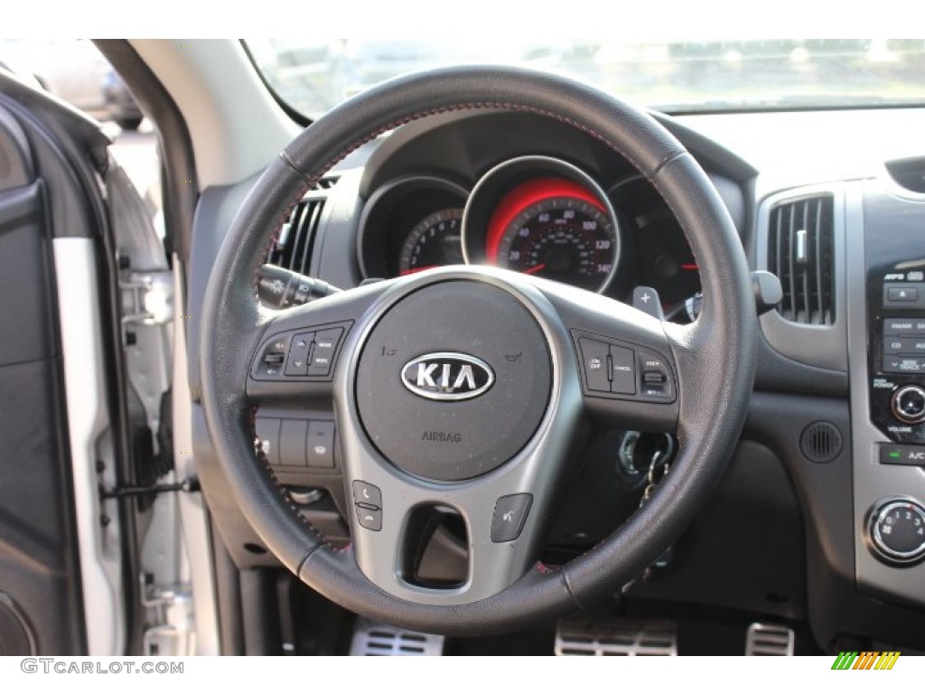 2012 Kia Forte Koup SX Black Steering Wheel Photo #70622620