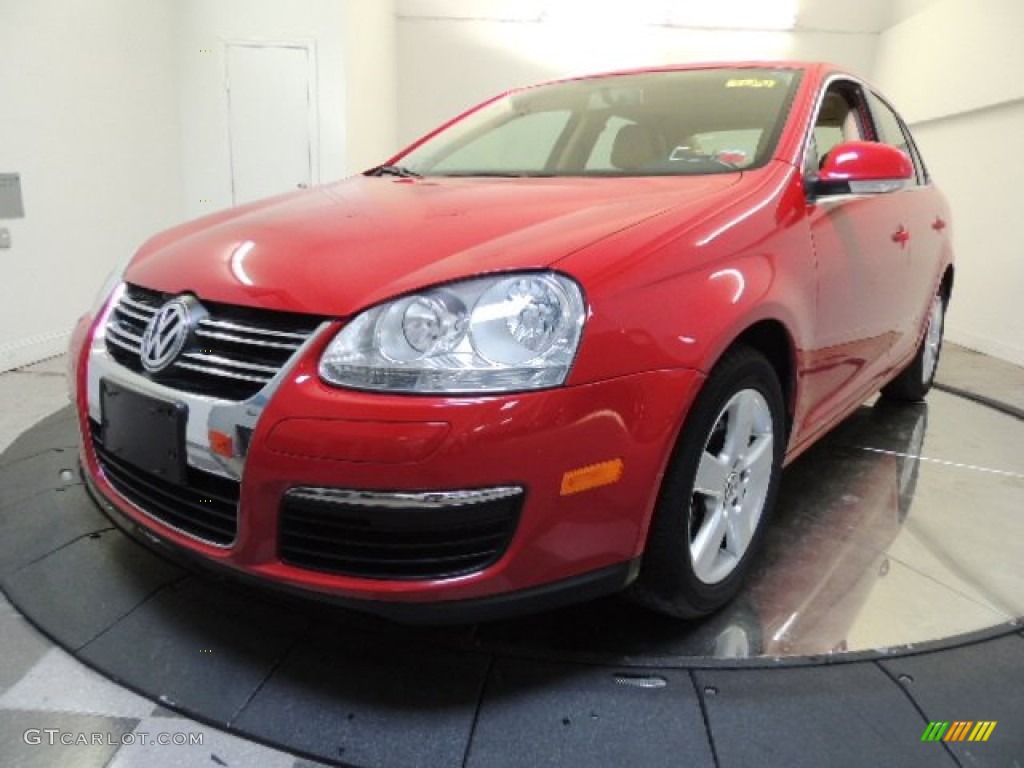 2009 Jetta SE Sedan - Salsa Red / Pure Beige photo #1