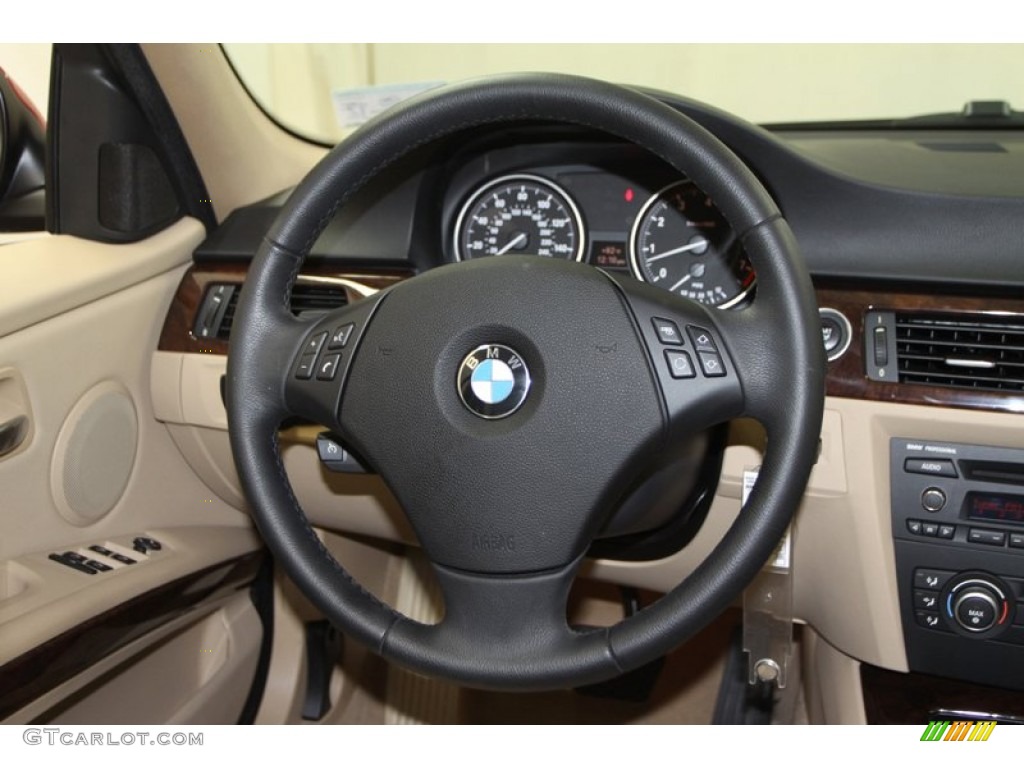 2009 3 Series 328i Sedan - Crimson Red / Beige photo #23