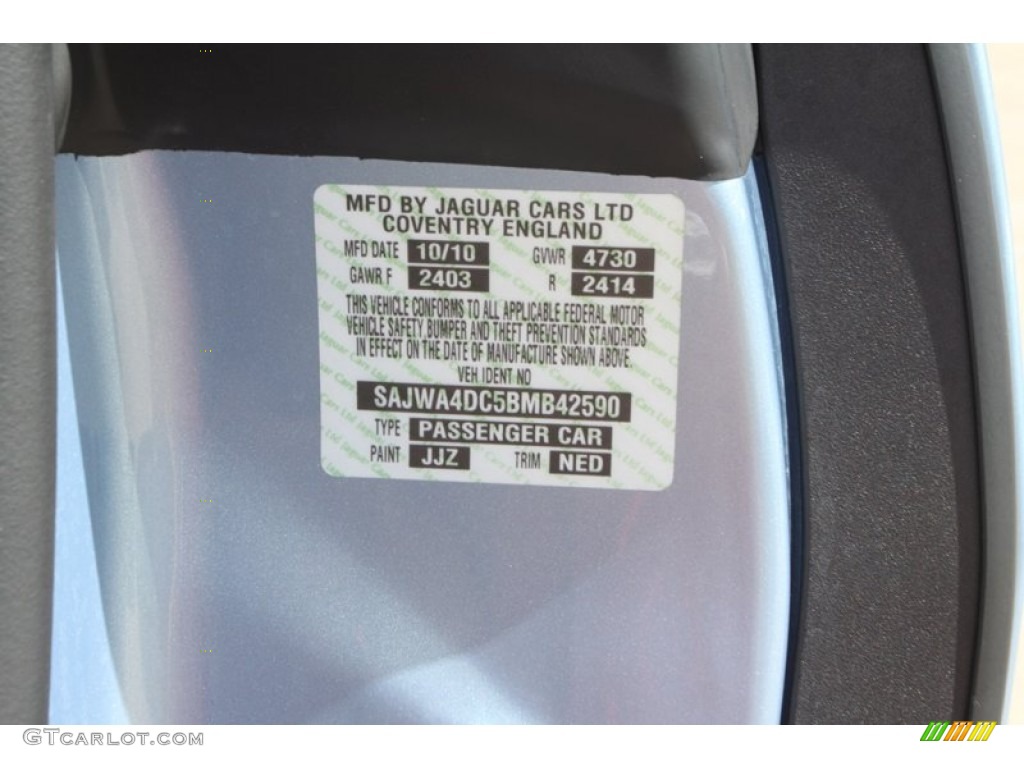 2011 XK Color Code JJZ for Frost Blue Metallic Photo #70626499