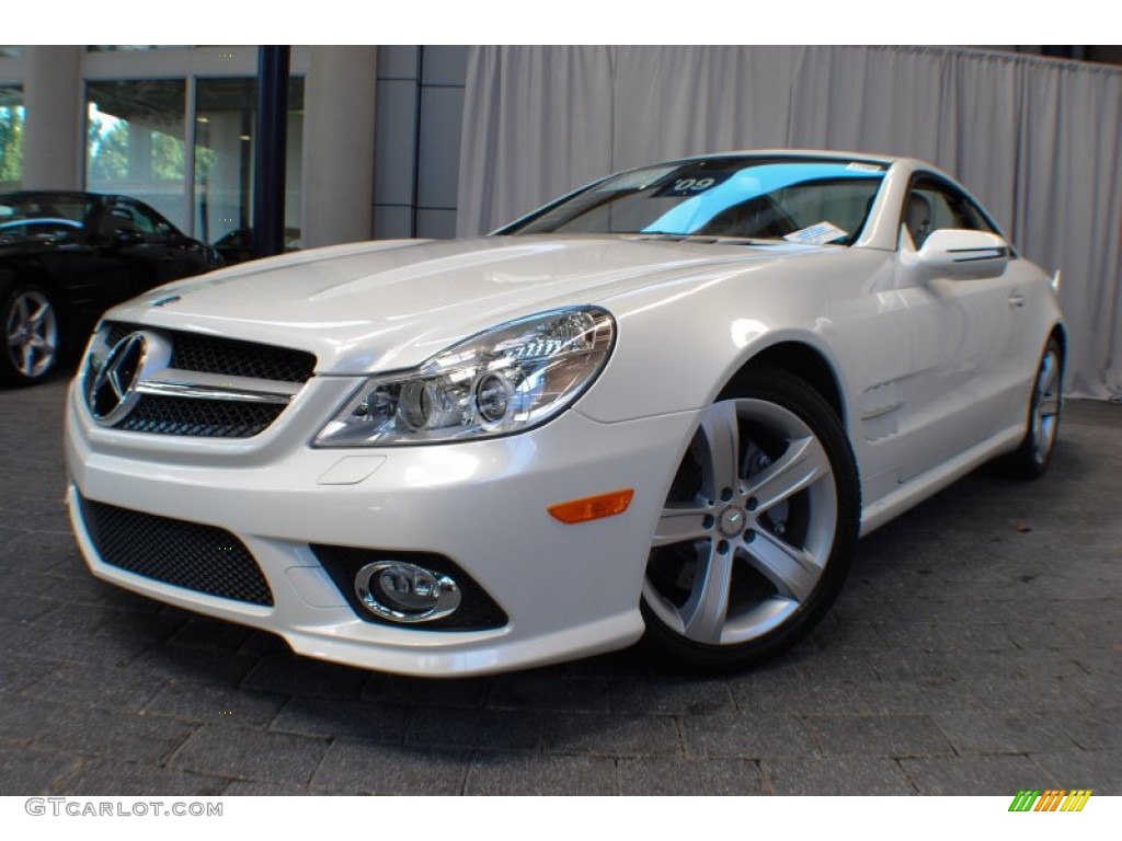 Diamond White Metallic 2009 Mercedes-Benz SL 550 Roadster Exterior Photo #70627447