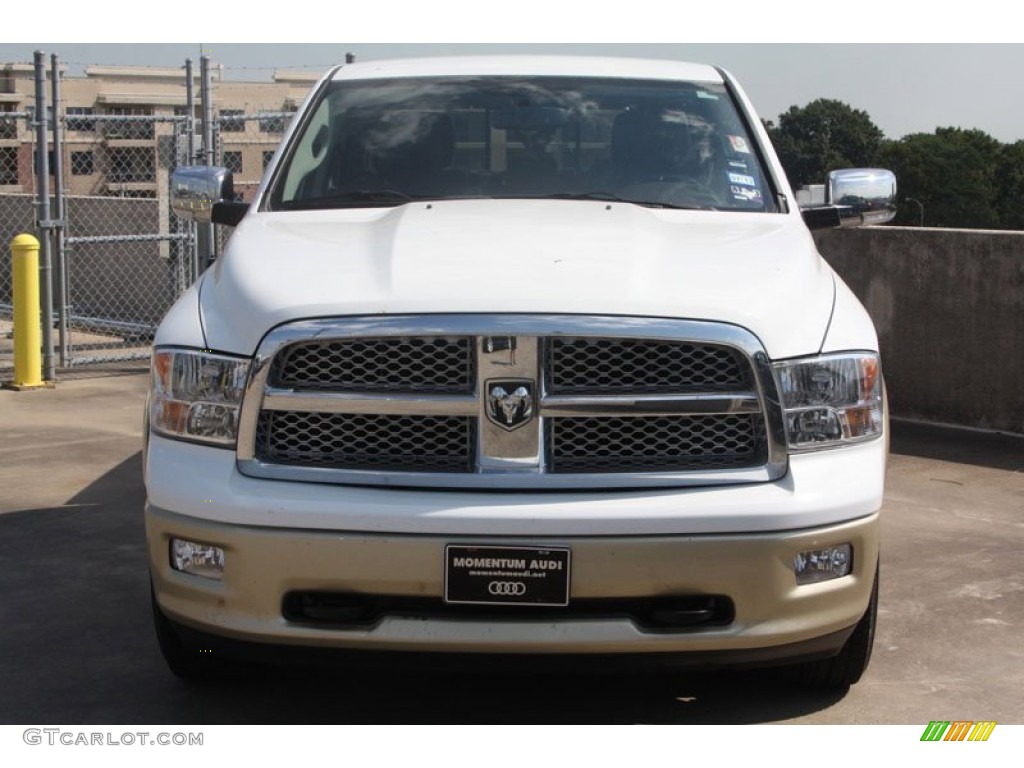 2011 Ram 1500 Laramie Longhorn Crew Cab 4x4 - Bright White / Light Pebble Beige/Bark Brown photo #2