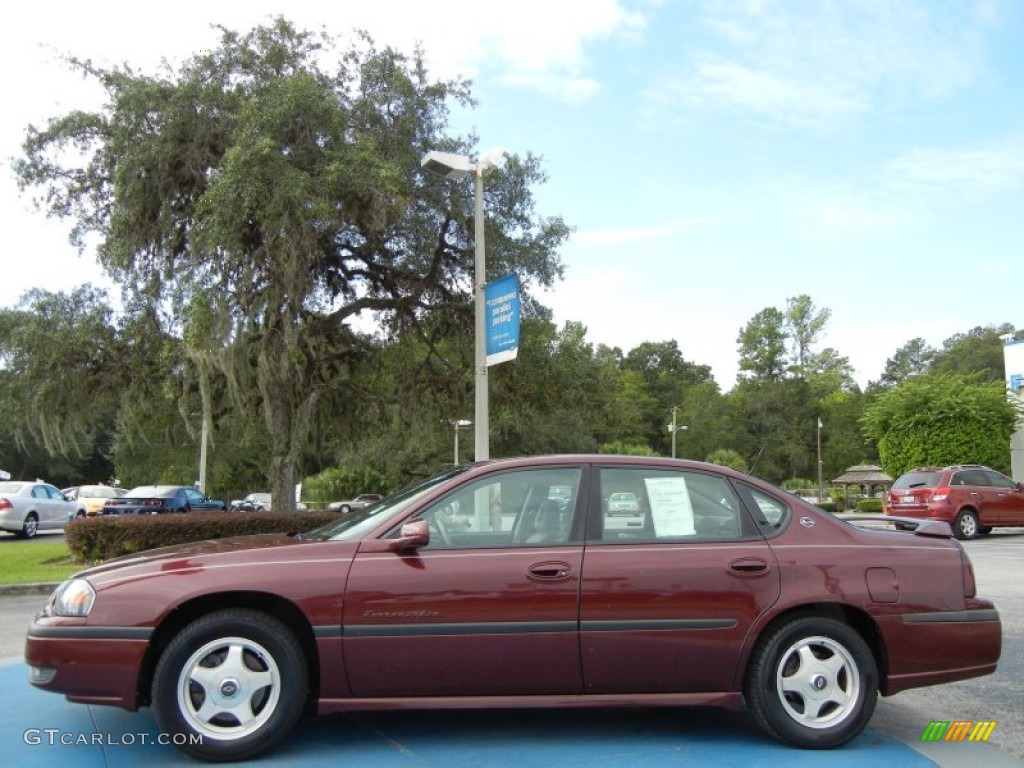 2001 Impala LS - Dark Carmine Red Metallic / Medium Gray photo #2