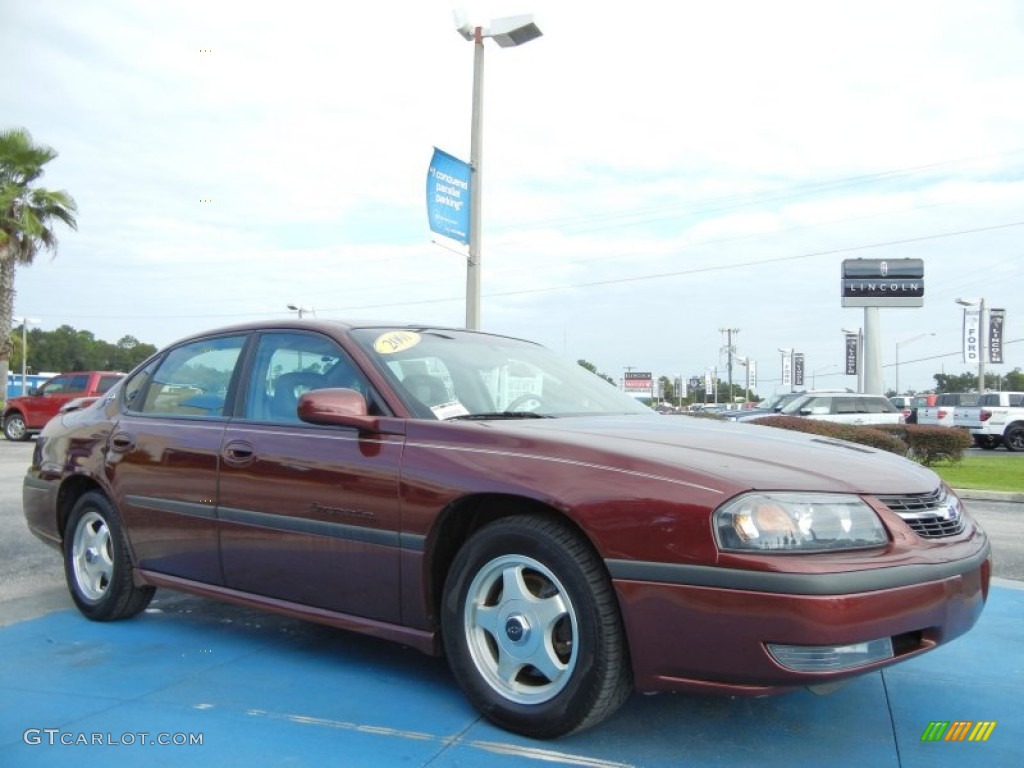 2001 Impala LS - Dark Carmine Red Metallic / Medium Gray photo #7