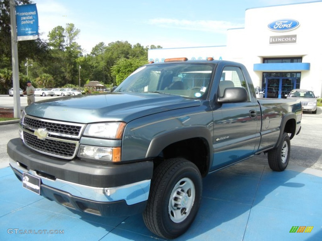 2007 Silverado 2500HD Classic Work Truck Regular Cab 4x4 - Blue Granite Metallic / Dark Charcoal photo #1