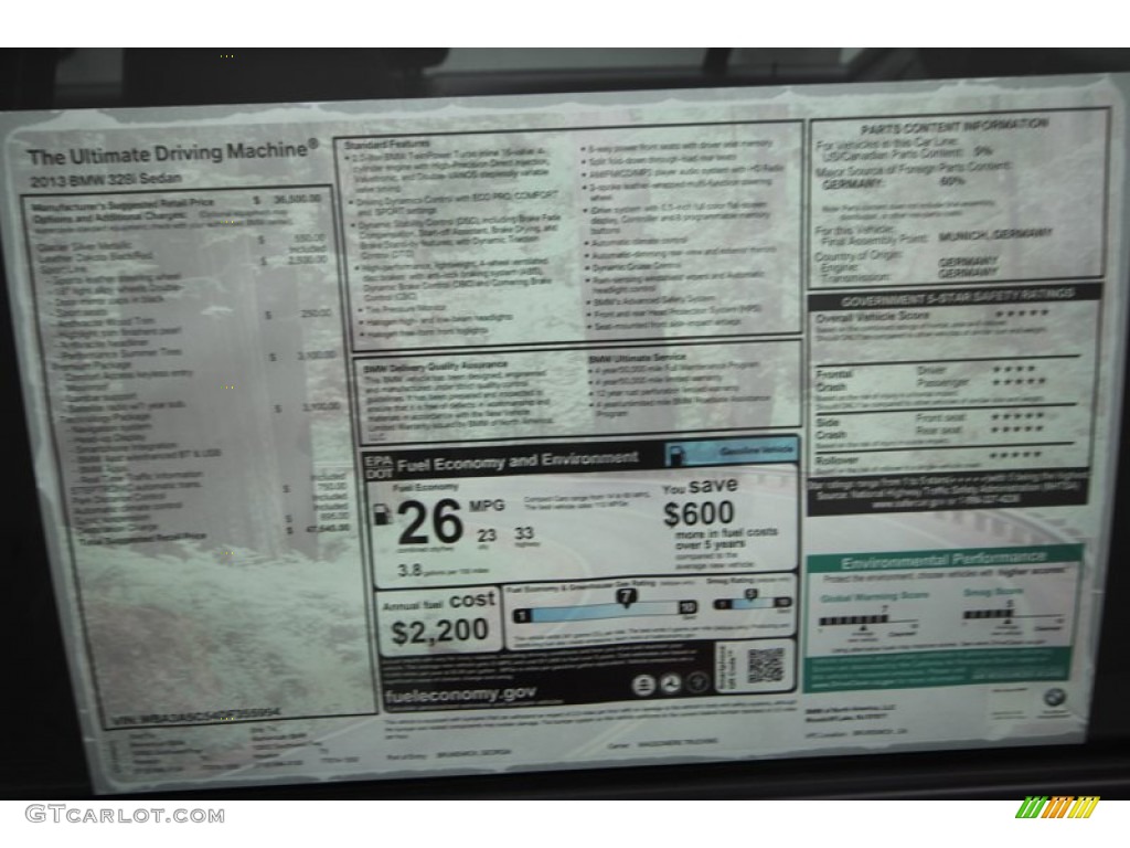 2013 3 Series 328i Sedan - Glacier Silver Metallic / Black photo #26