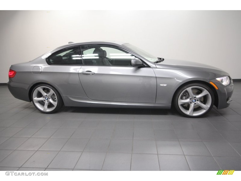 2013 3 Series 335i Coupe - Space Gray Metallic / Black photo #2