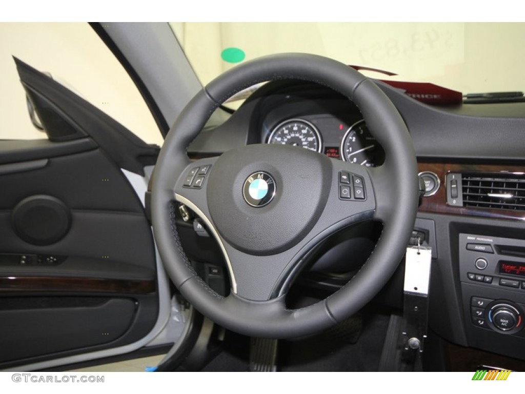 2013 BMW 3 Series 328i Coupe Black Steering Wheel Photo #70634077