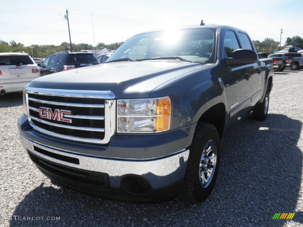 2013 Sierra 1500 SL Crew Cab - Stealth Gray Metallic / Ebony photo #3