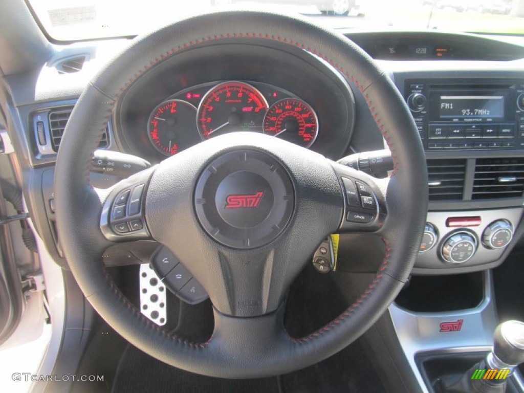2011 Subaru Impreza WRX STi Limited STI  Black/Alcantara Steering Wheel Photo #70636990