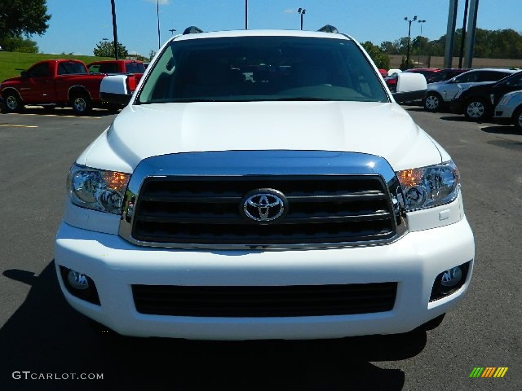 2012 Sequoia SR5 - Super White / Sand Beige photo #8