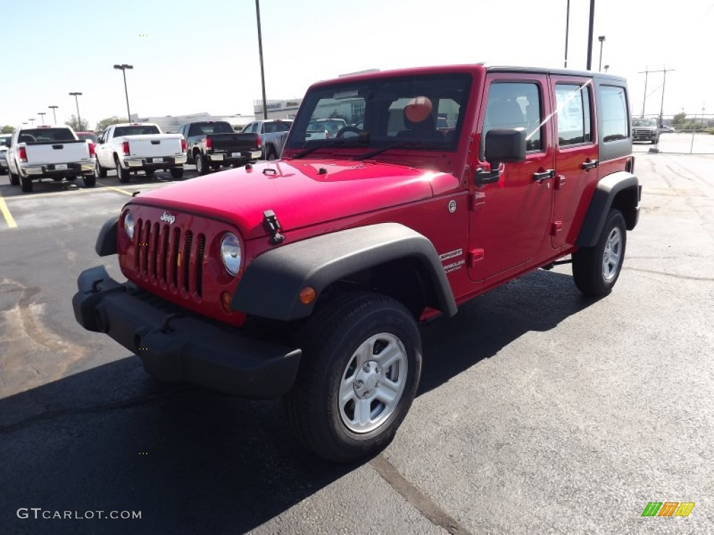 2012 Wrangler Unlimited Sport 4x4 Right Hand Drive - Flame Red / Black photo #1