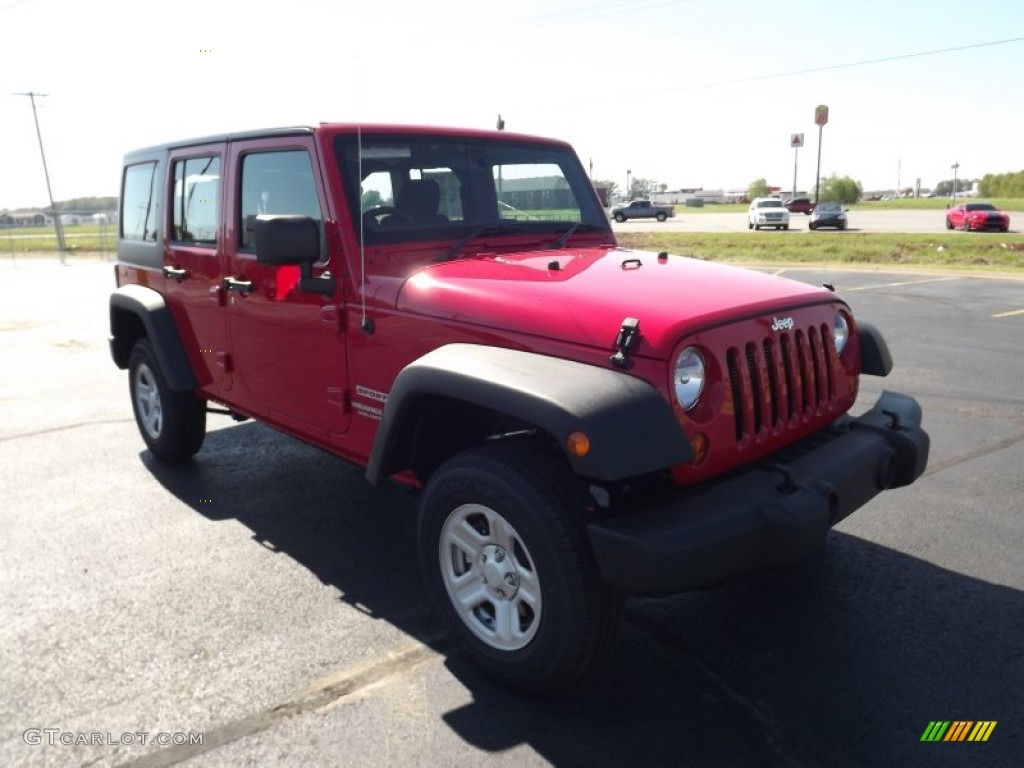 2012 Wrangler Unlimited Sport 4x4 Right Hand Drive - Flame Red / Black photo #3