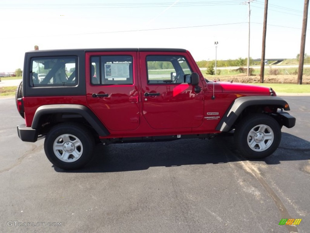 2012 Wrangler Unlimited Sport 4x4 Right Hand Drive - Flame Red / Black photo #4