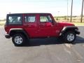 2012 Flame Red Jeep Wrangler Unlimited Sport 4x4 Right Hand Drive  photo #4