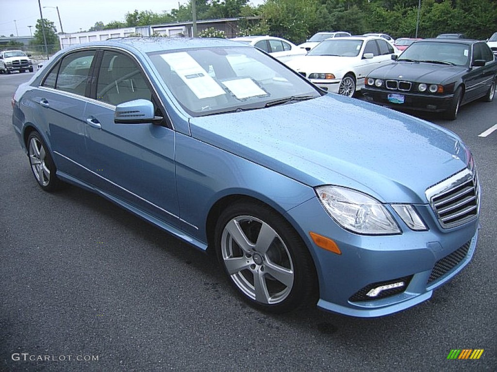 Quartz Blue Metallic 2011 Mercedes-Benz E 350 Sedan Exterior Photo #70644499